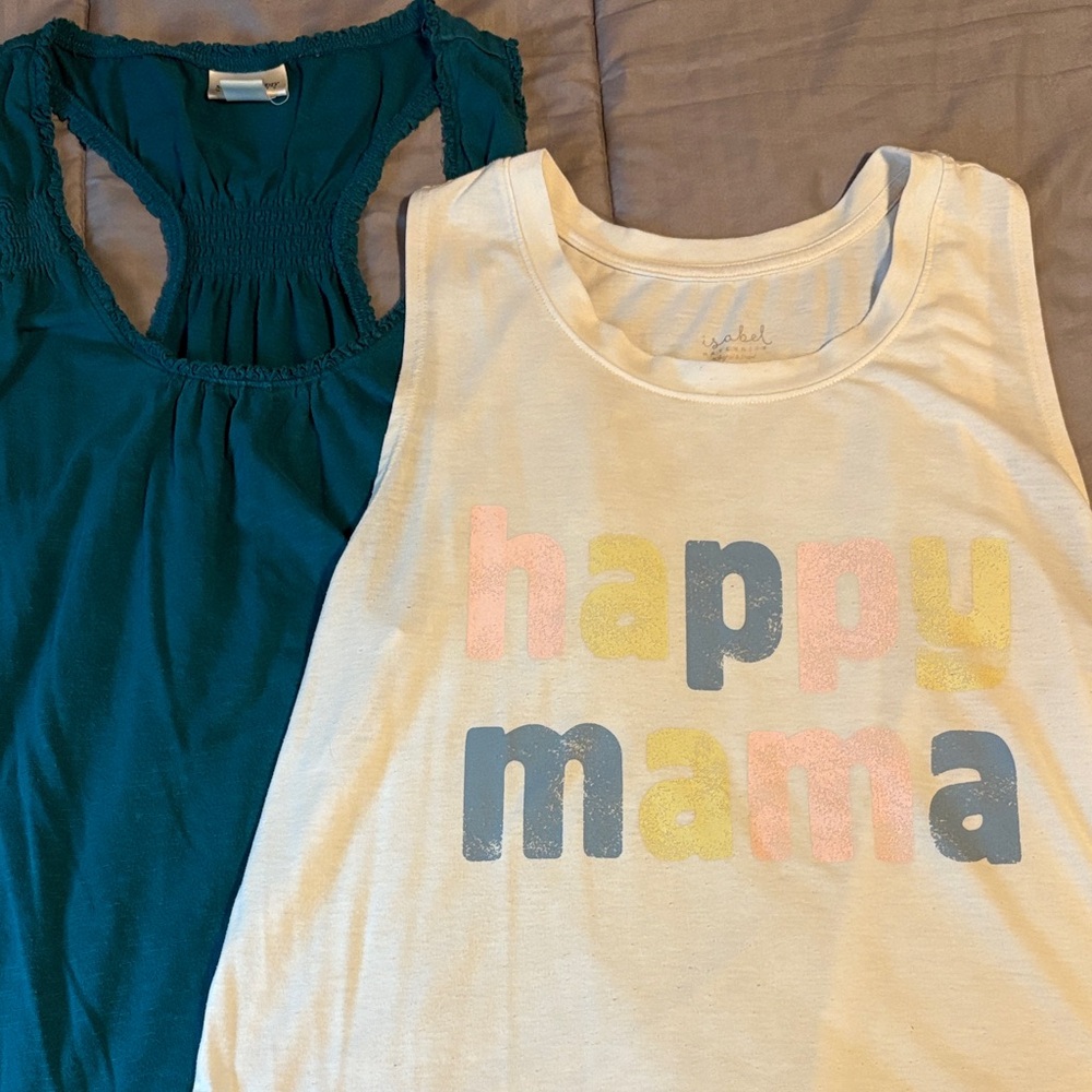 2 Maternity Tank Tops Size Large